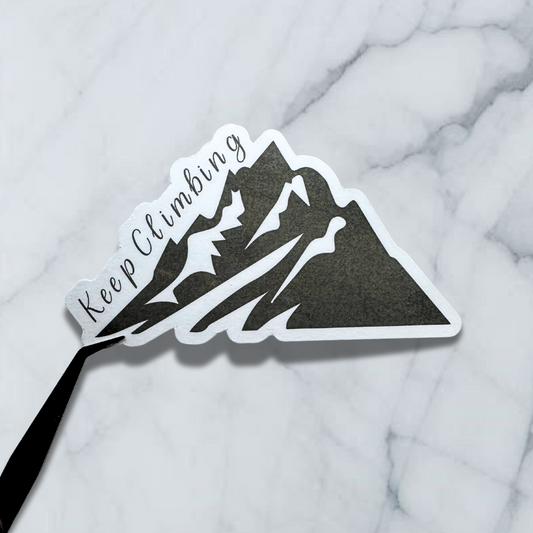 keep climbing mountain mental health sticker