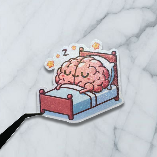 Sleepy Brain Holographic Sticker - Brain Buddies