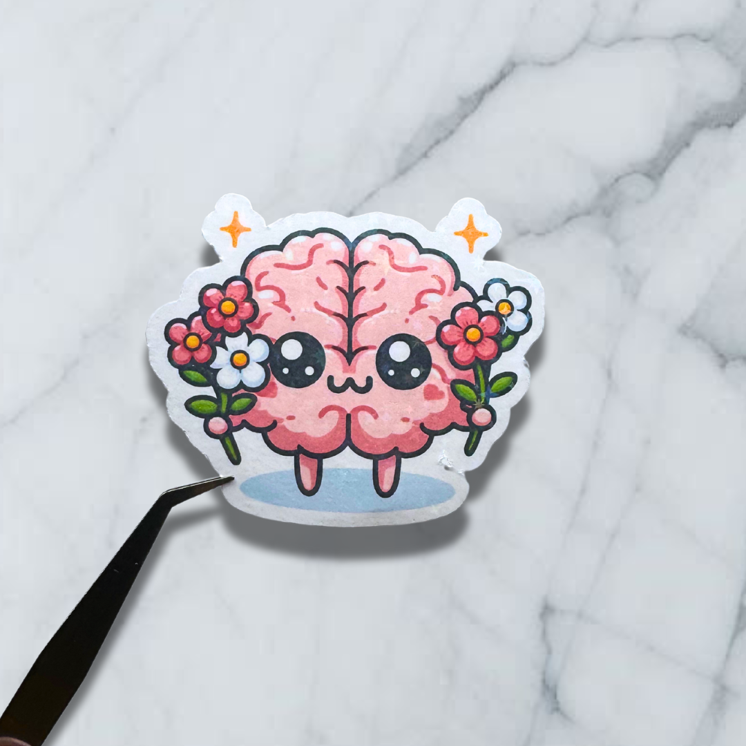 Flower Brain Holographic Sticker - Brain Buddies