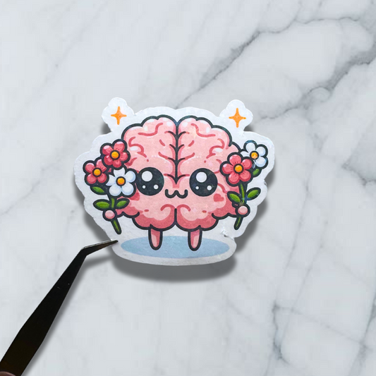Flower Brain Holographic Sticker - Brain Buddies